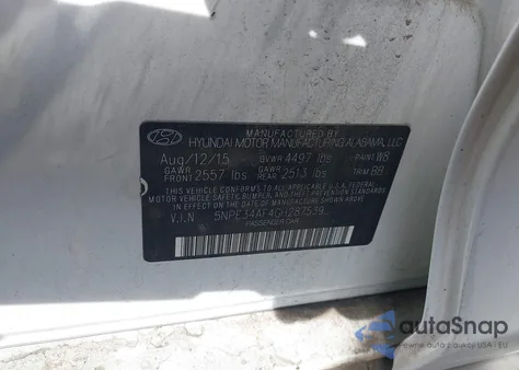 2016 Hyundai Sonata Sport z USA, uszkodzony, nr VIN 5NPE34AF4GH287539